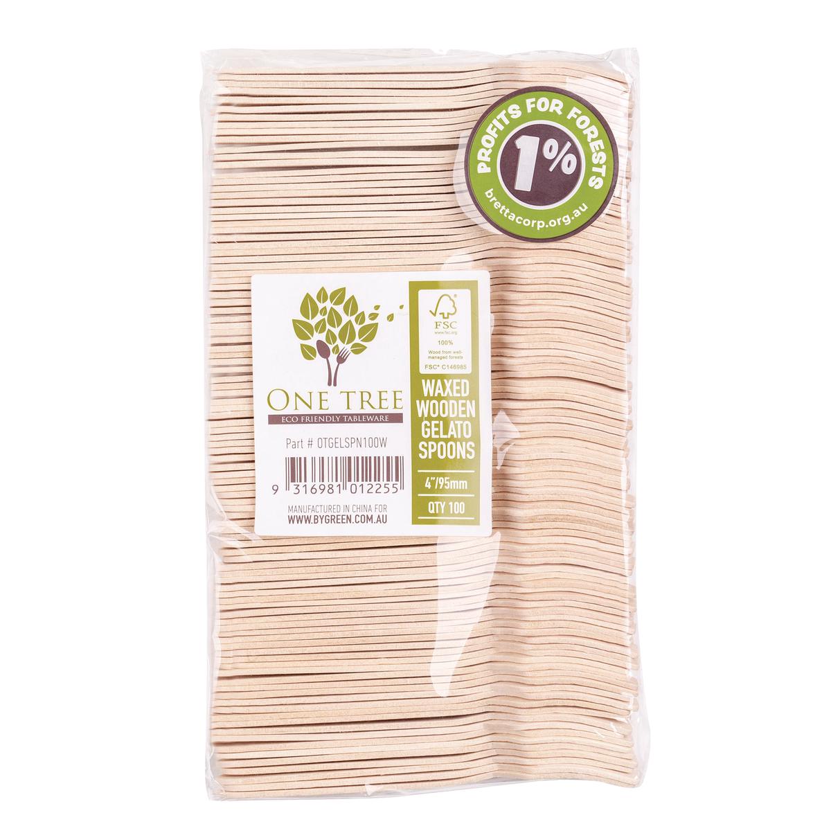 Wooden Scraping Spoon 95mm Pack of 100