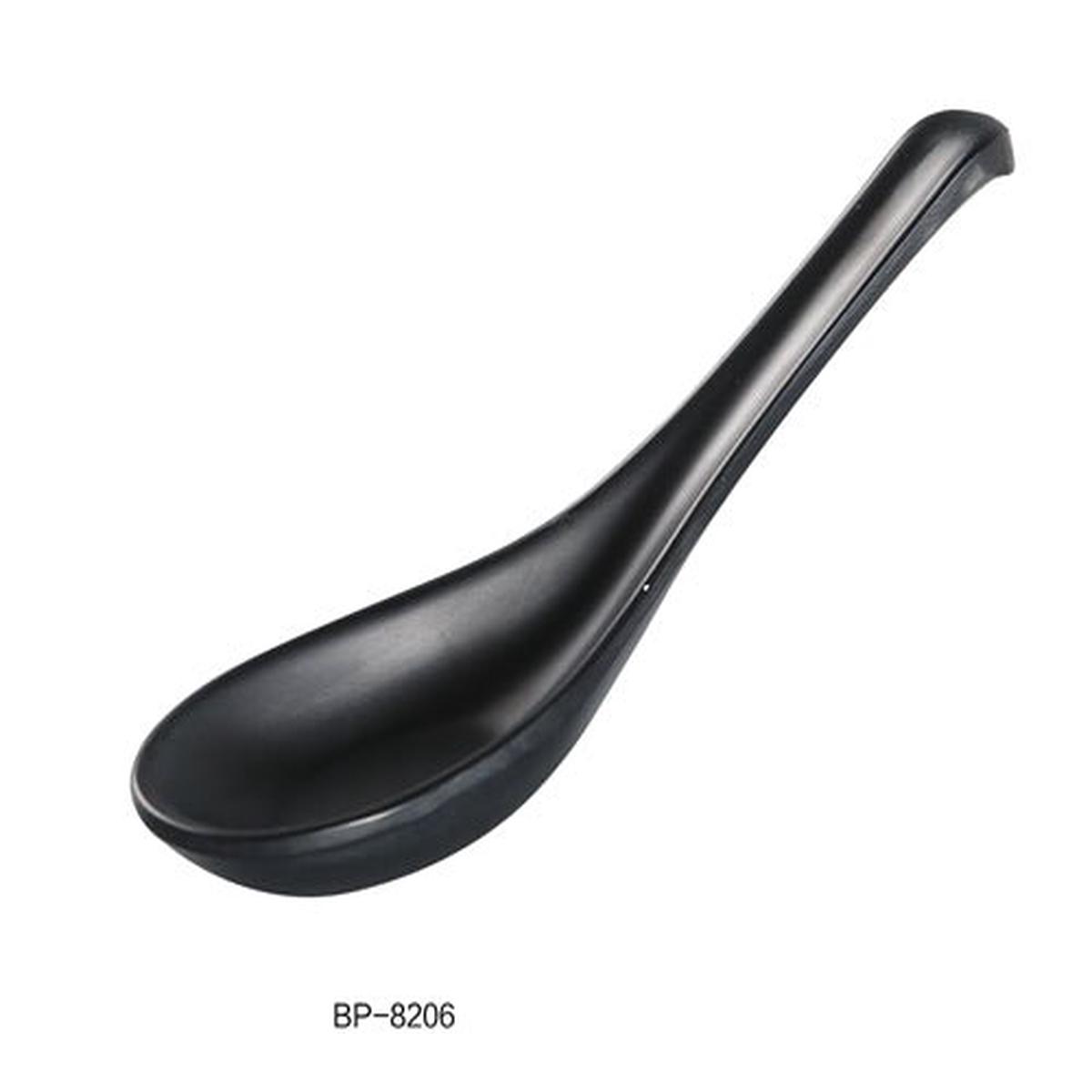 Yanco BP-8206 Black Pearl-2 Spoon, 5.5", Melamine, Black Color with Matte Finish, Pack of 72