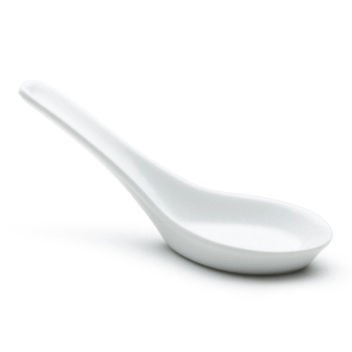 5" Soup Spoon, White Ceramic