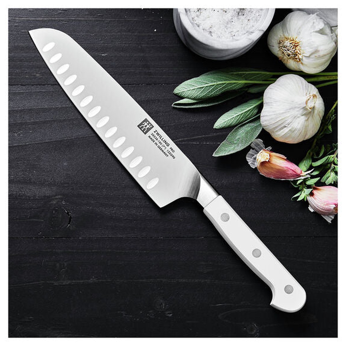 Zwilling Pro Le Blanc 7" Slim Santoku w/ Hollow-Ground