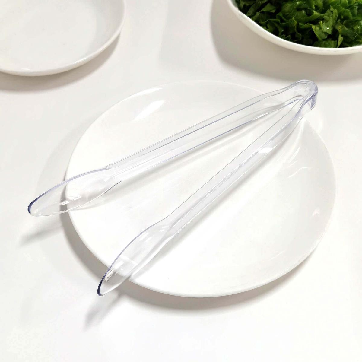 3-Pack Plastic Serving Tongs 12" Clear - Multipurpose Disposable Food Service Tongs for Catering & Events